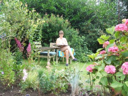 Kathy in the garden